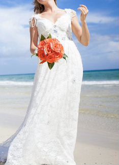 Свадебное платье 44р, свадебная повязка на голову