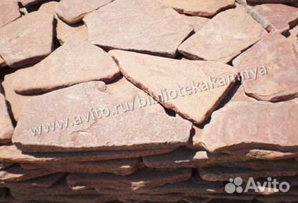 Песчаник, плитняк красный голтованный 3-3,5 см