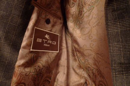 Etro Пиджак однобортный из бархата с узором клетка