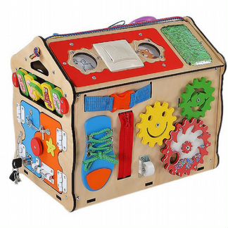 Бизиборд домик +две игрушки