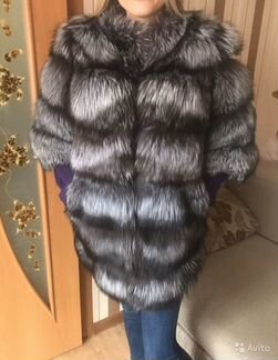 Шуба из чернобурки 80 см рукав 3/4