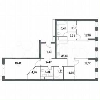 3-к квартира, 111.8 м², 10/41 эт.