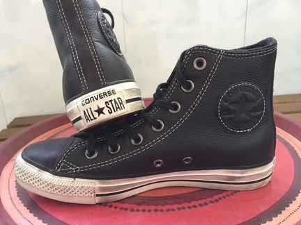 Высокие кожаные кеды converse