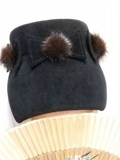 Шапочка фетровая с норкой, 56 размер