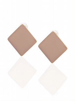 Серьги Розовые квадраты