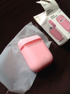 Чехол силиконовый на airpods/новый, розовый