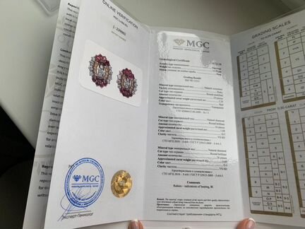 Новые Серьги с бриллиантами и рубинами