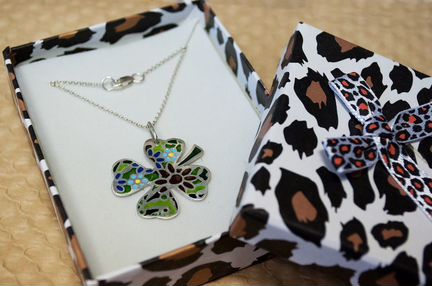 Подвеска Клевер Ag 925, японская эмаль