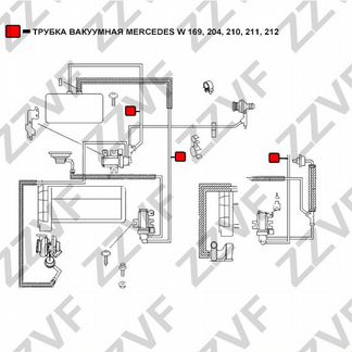Трубка вакуумная mercedes W 169, 204, 210, 211, 21