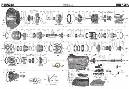 АКПП RE5R05A автомат Nissan/Infiniti по запчастям