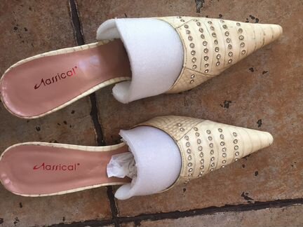 Мюли со стразами из змеиной кожи