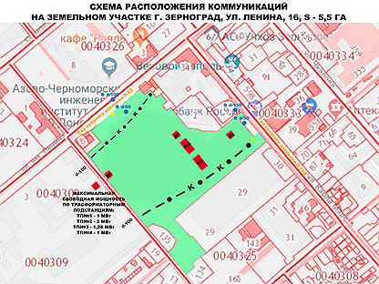 Карта зернограда с улицами