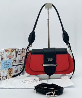 Новая женская сумка через плечо из кожи Prada