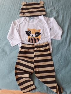 Комплект Енотик боди штанишки и шапочка 9 мес