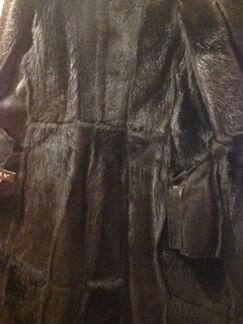 Дубленка чёрная с отделкой меха тоскана